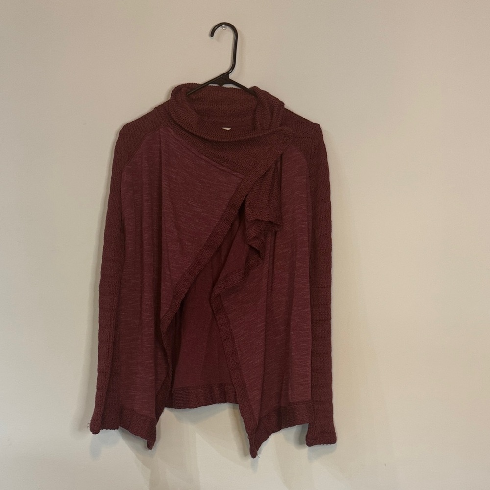 Lucky Brand Burgundy Open Cardigan Sz S